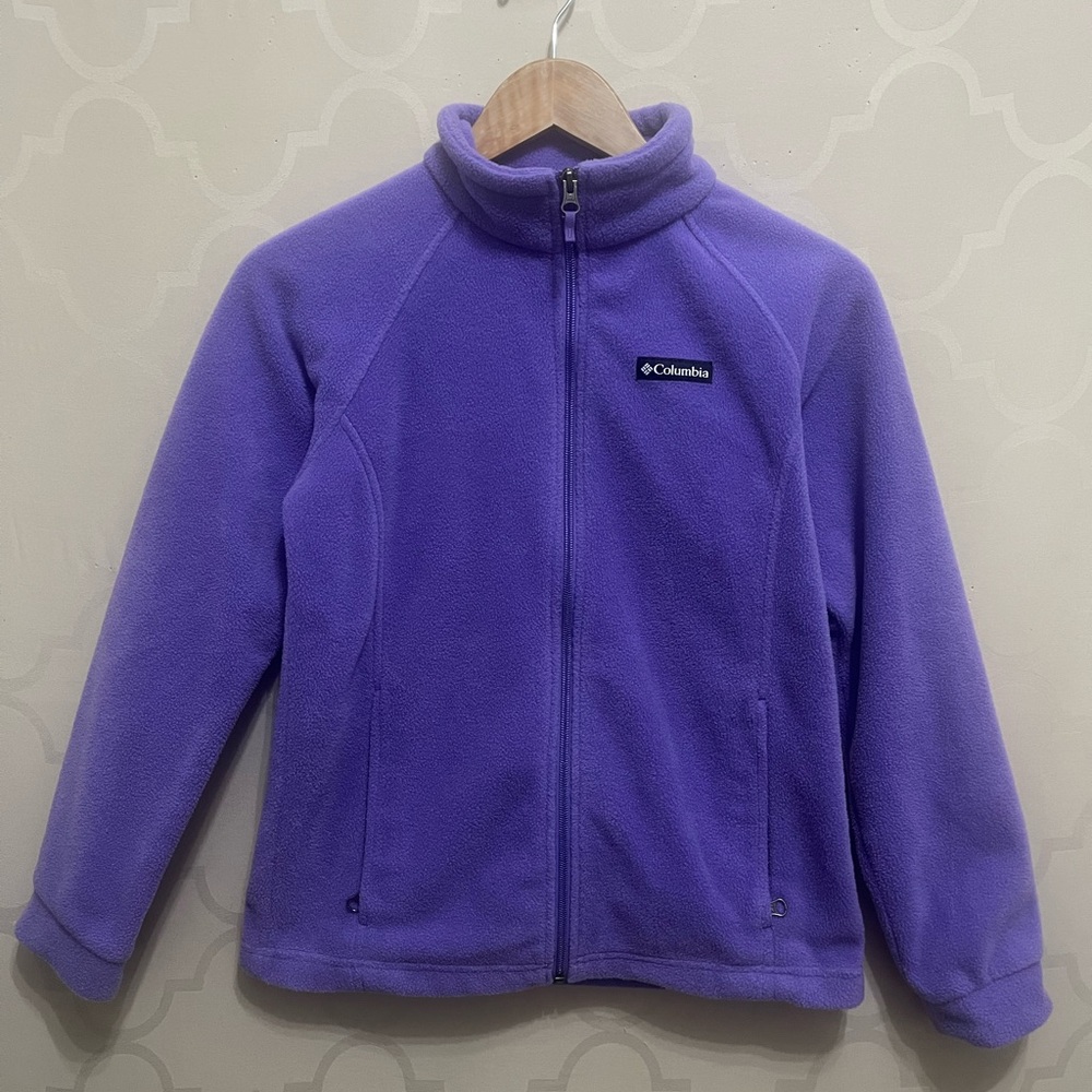 Girls Columbia Fleece Jacket Purple/Lavendar Size L 14-16 Great Condition